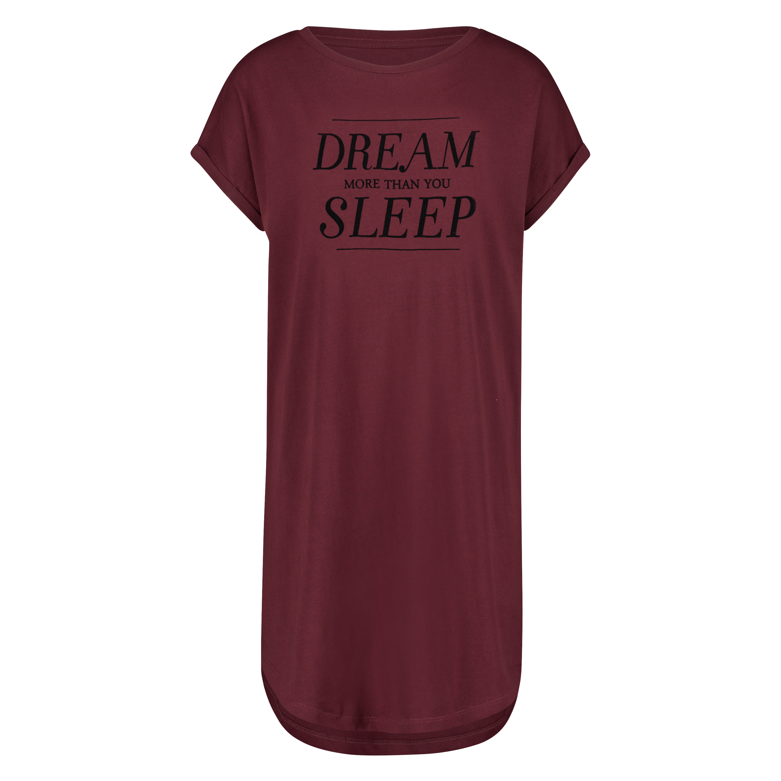 Nachthemd ronde hals, Rood, main