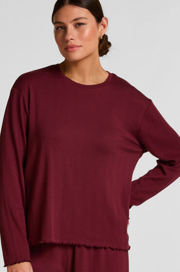 Hunkemöller Pyjama Top Loose Pointelle Rood