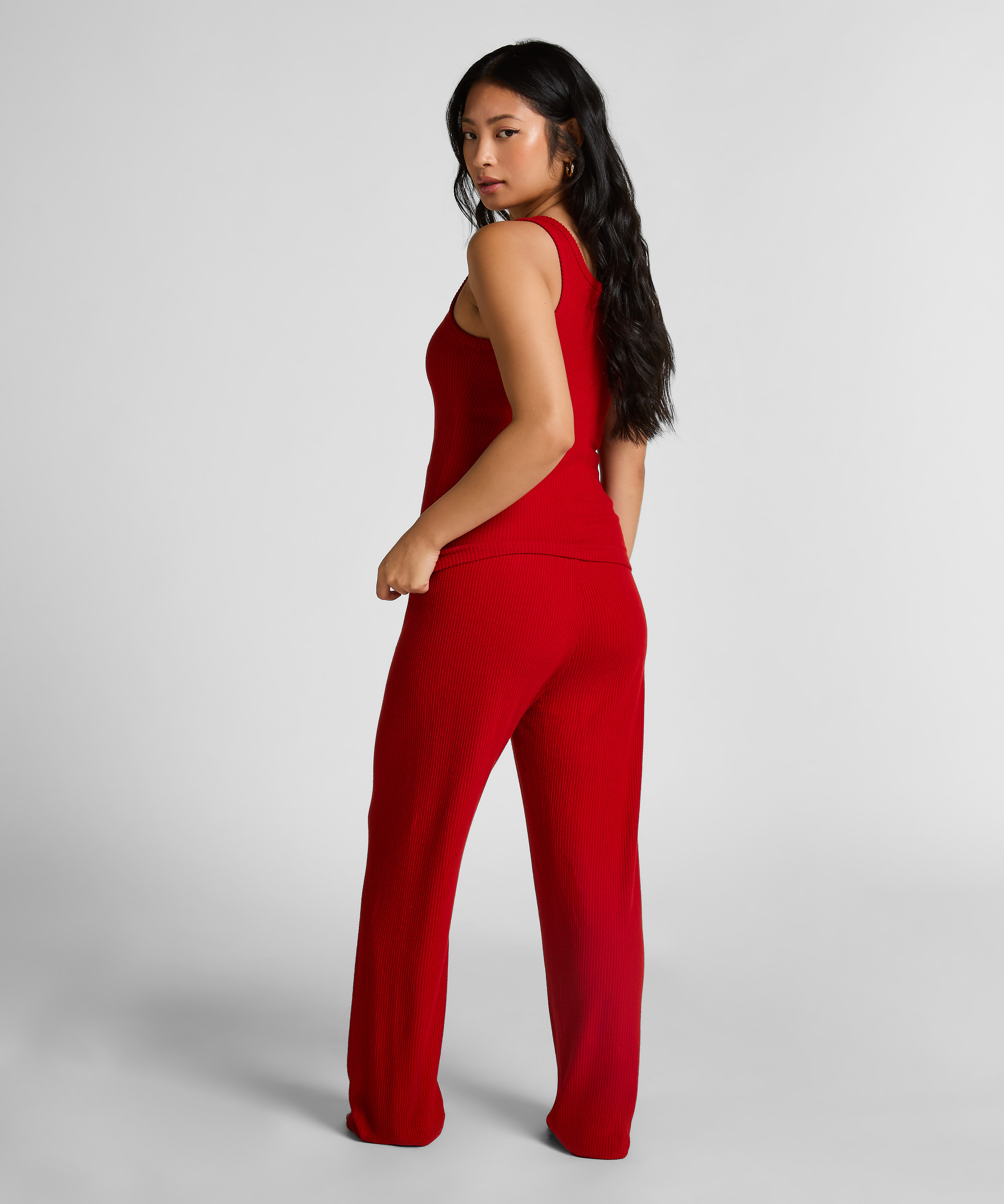 Pantalon Brushed Jersey, Rouge, main