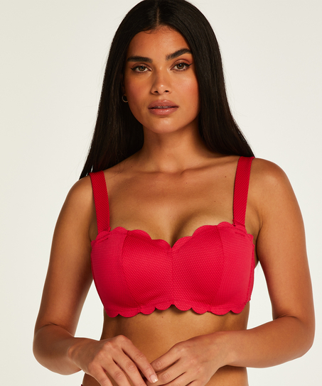 Bandeau bikinitop Scallop, Roze