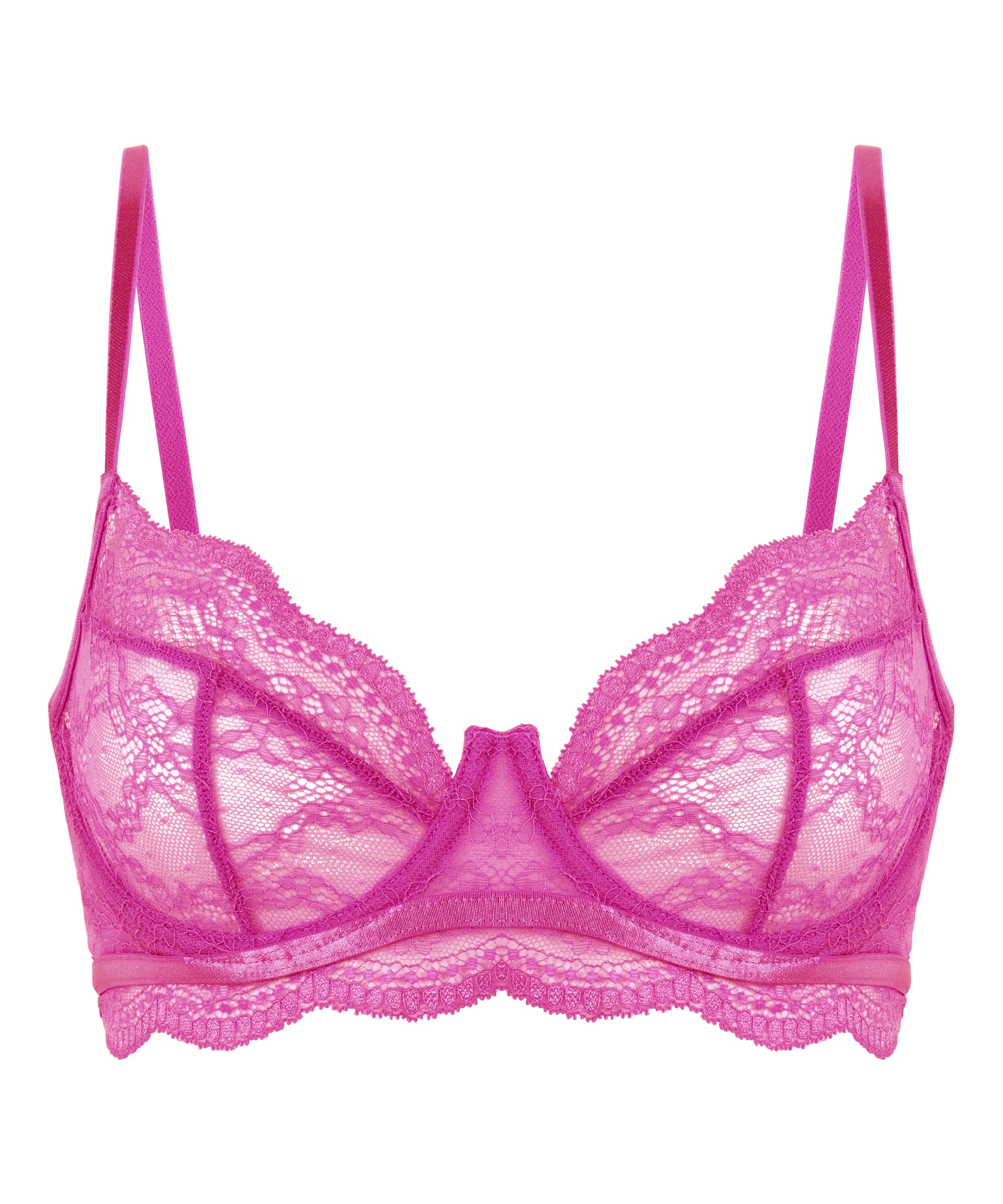 Soutien-gorge non-rembourr&eacute; &agrave; armatures Isabelle, Pourpre, main