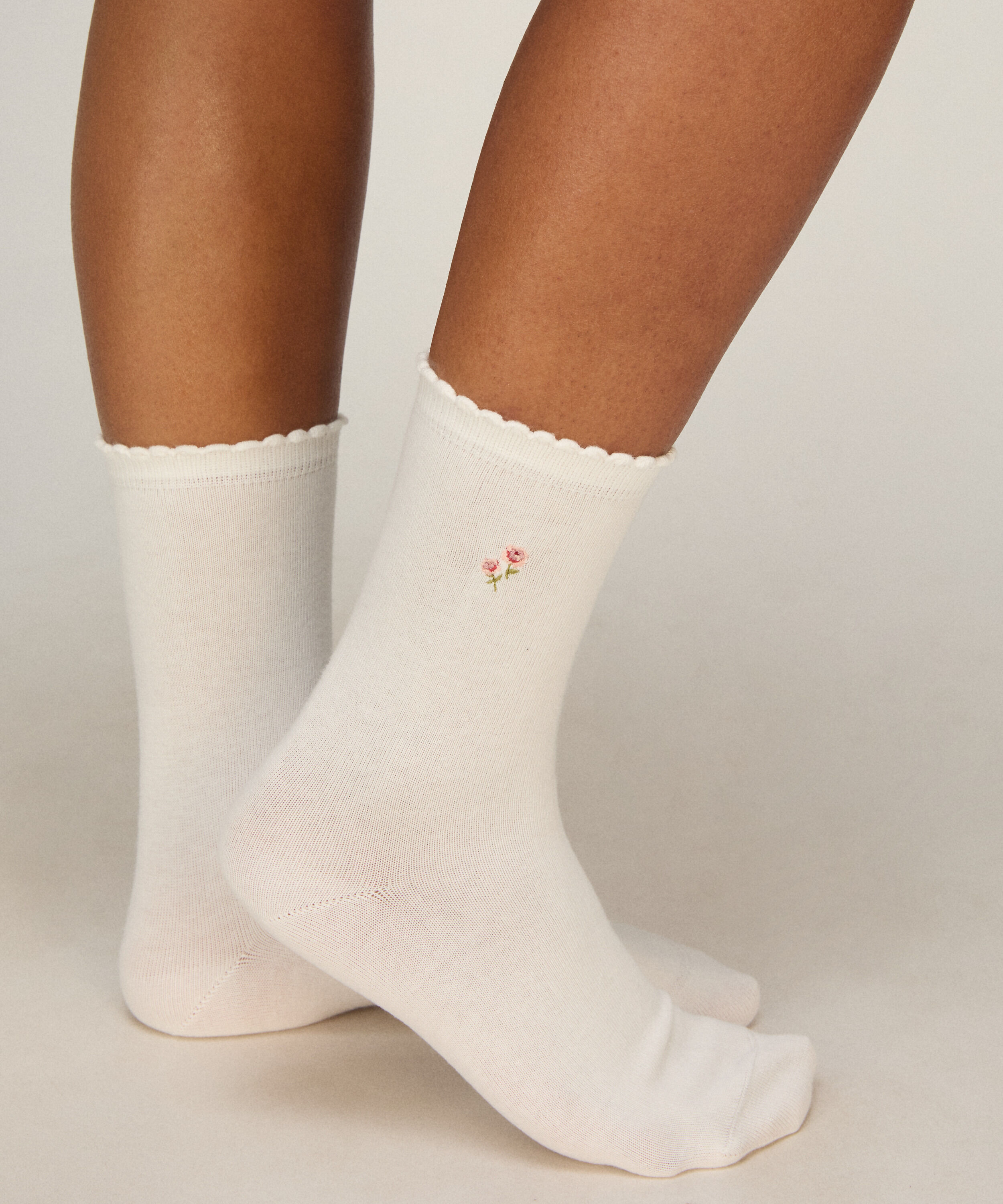 3-Pack Katoenen Sokken met Bloemen