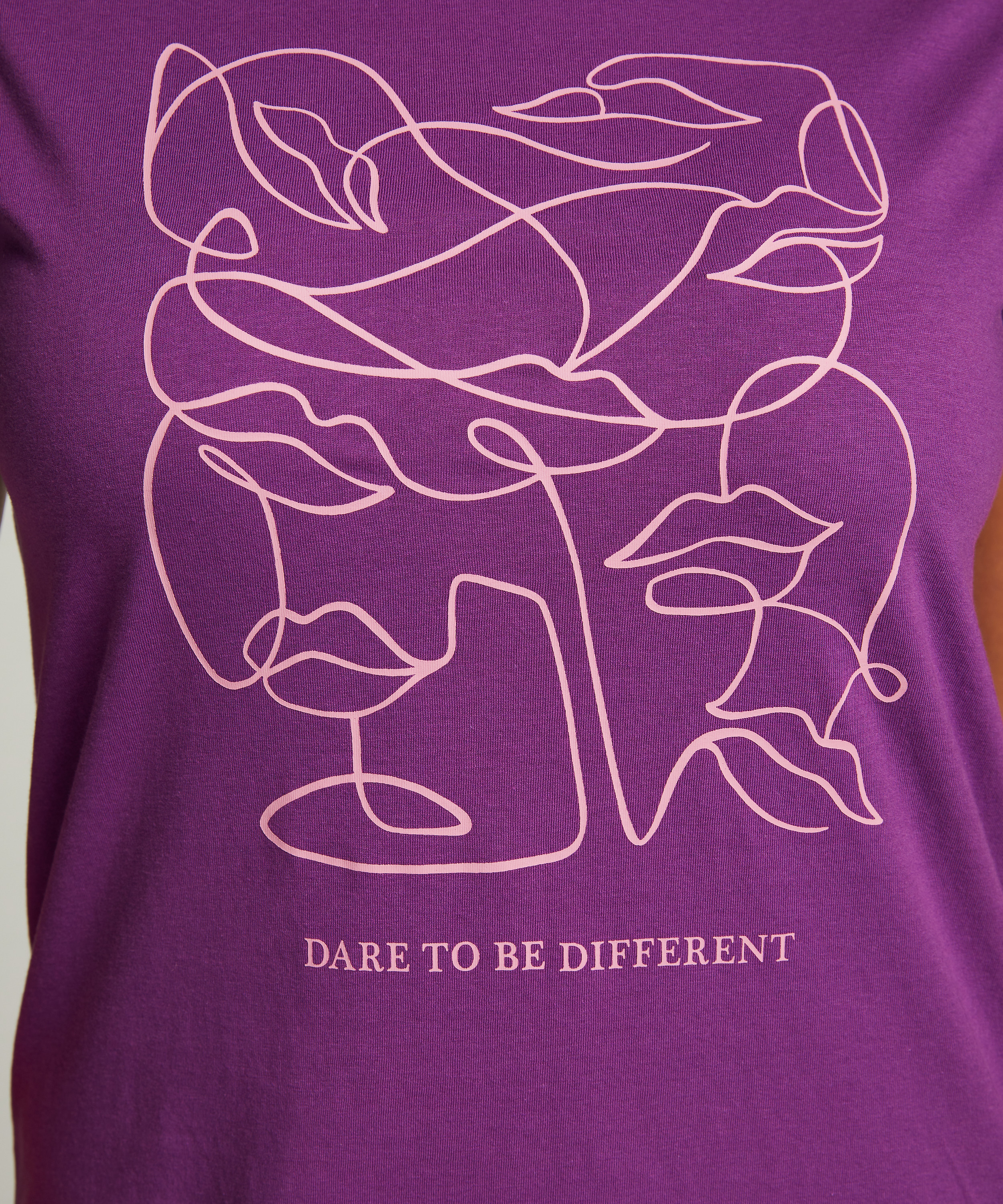 Chemise de nuit col rond, Pourpre, main