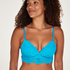 Soutien-gorge pr&eacute;form&eacute; sans armatures longline Shiloh, Bleu