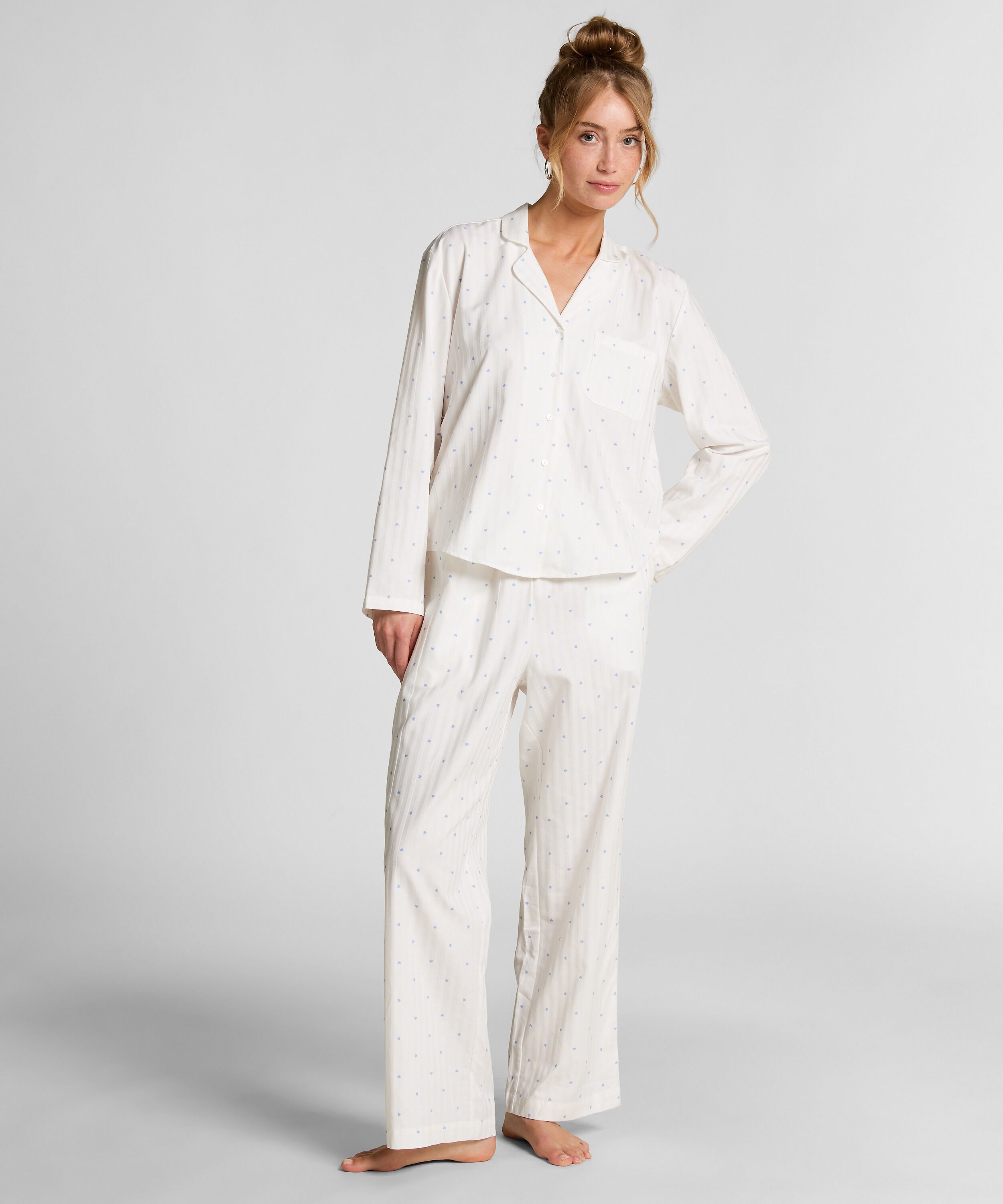 Jacquard Pyjamashirt met Lange Mouwen
