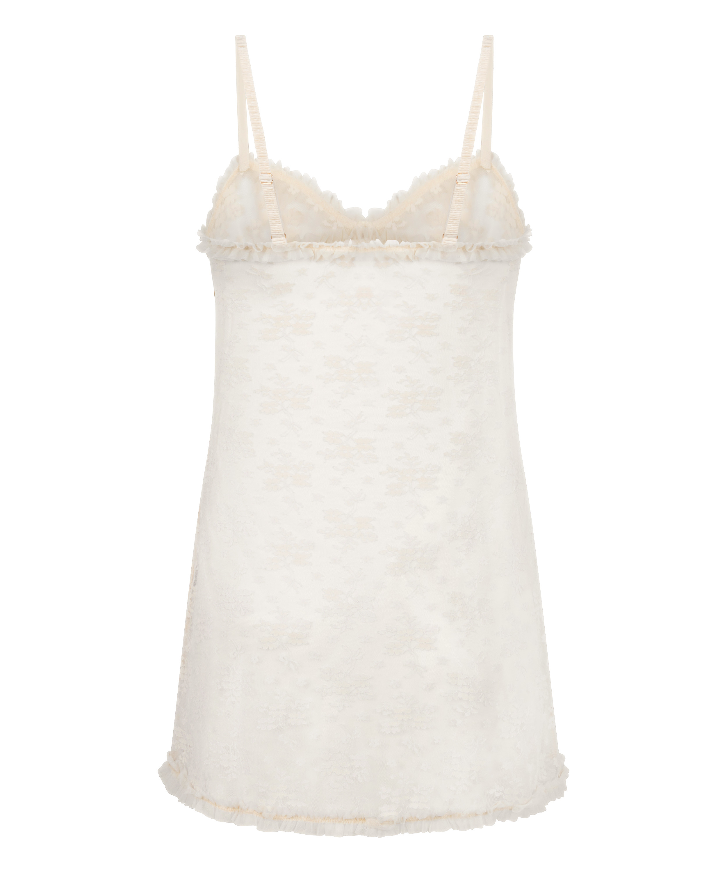 Nuisette en dentelle Darcy, Blanc, main