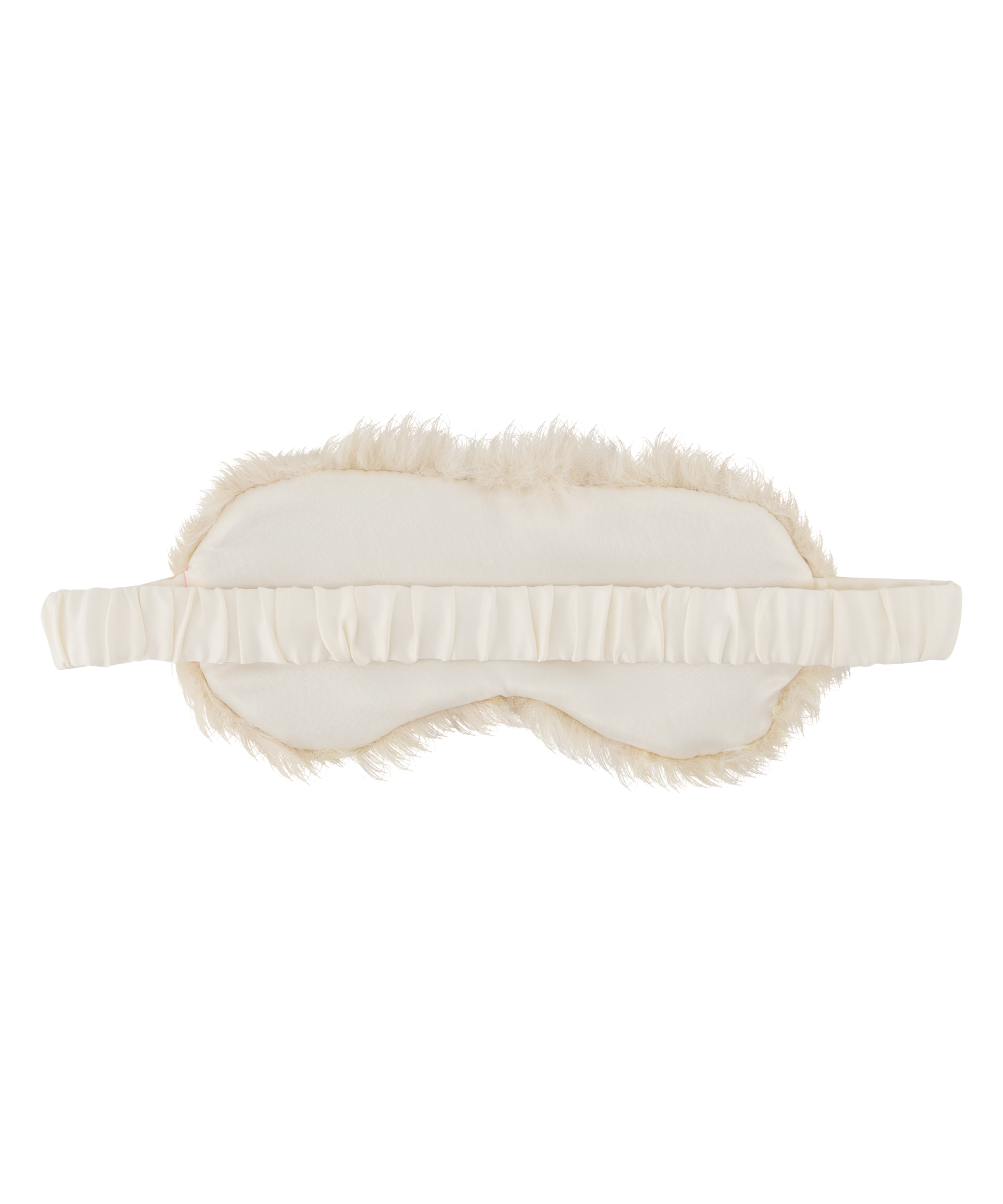 Masque de nuit fausse fourrure, Blanc, main