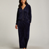 Velours pyjamabroek, Blauw