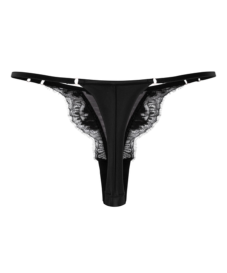 Tanga jambes hautes Cynthia, Noir