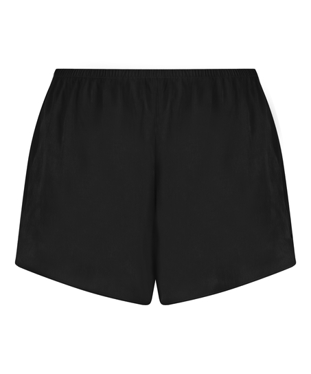 Minimal satijnen short, Zwart