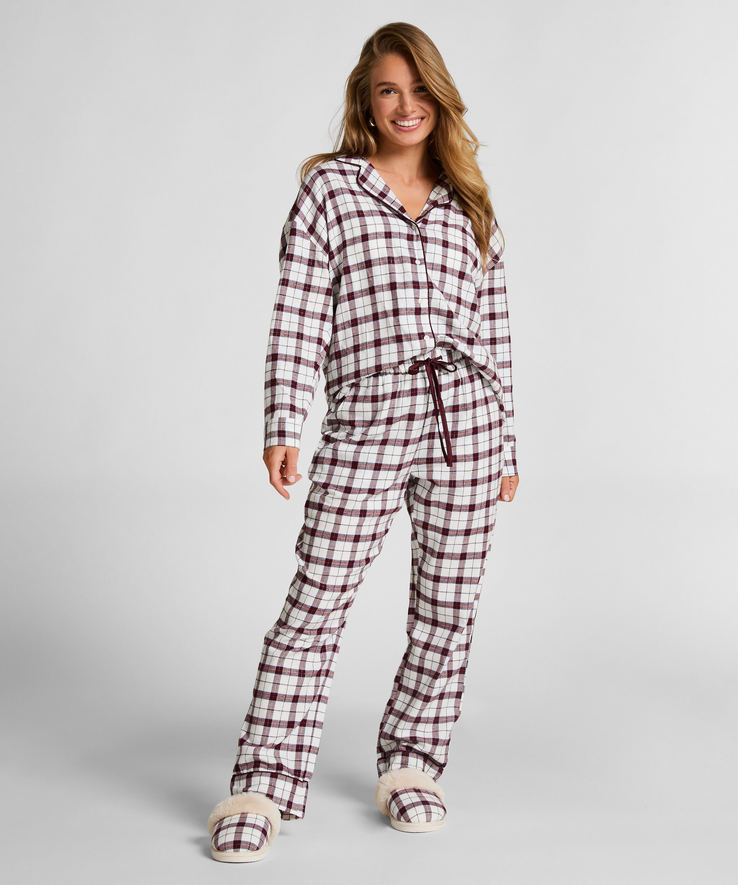 Petite pyjamabroek Flanel, Wit Petite pyjamabroek Flanel, Wit