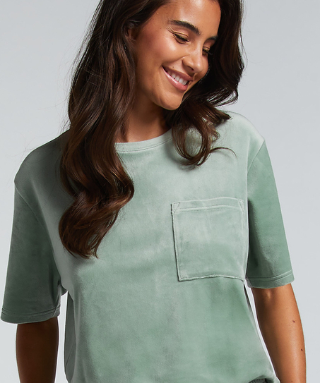 Top Velours Pocket, Groen