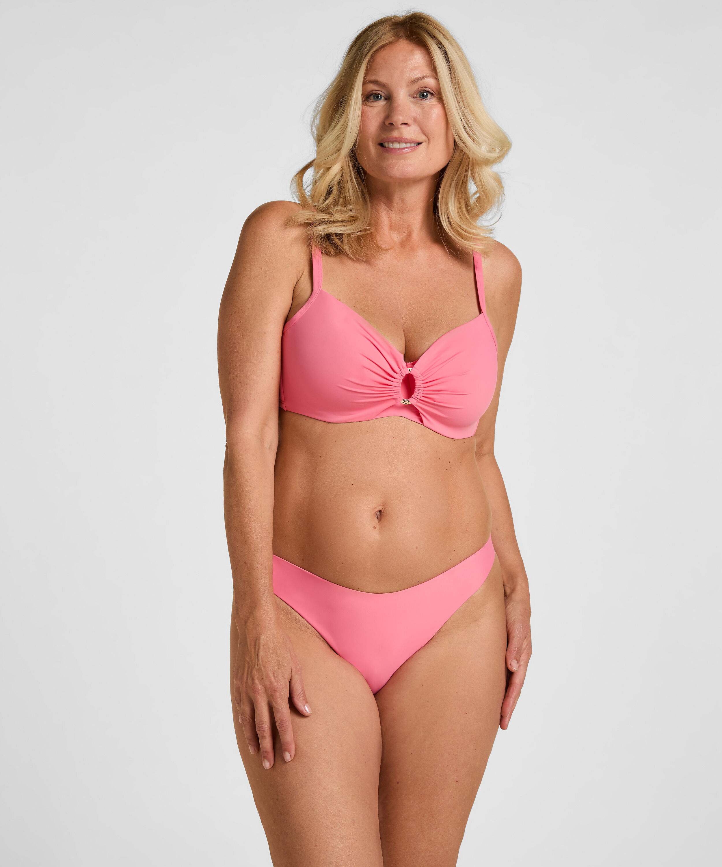 Hoog Uitgesneden Bikinibroekje Luxe, Roze