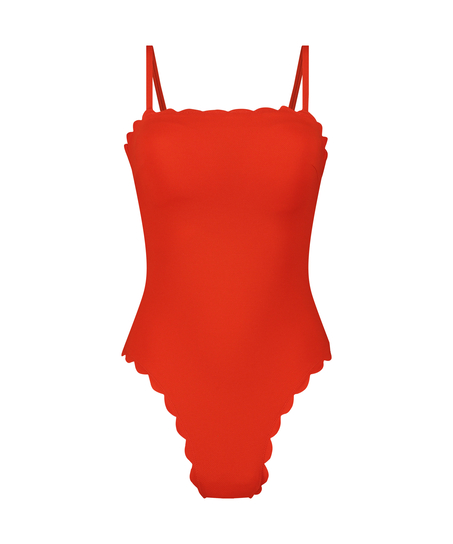Badpak Bandeau Scallop, Rood