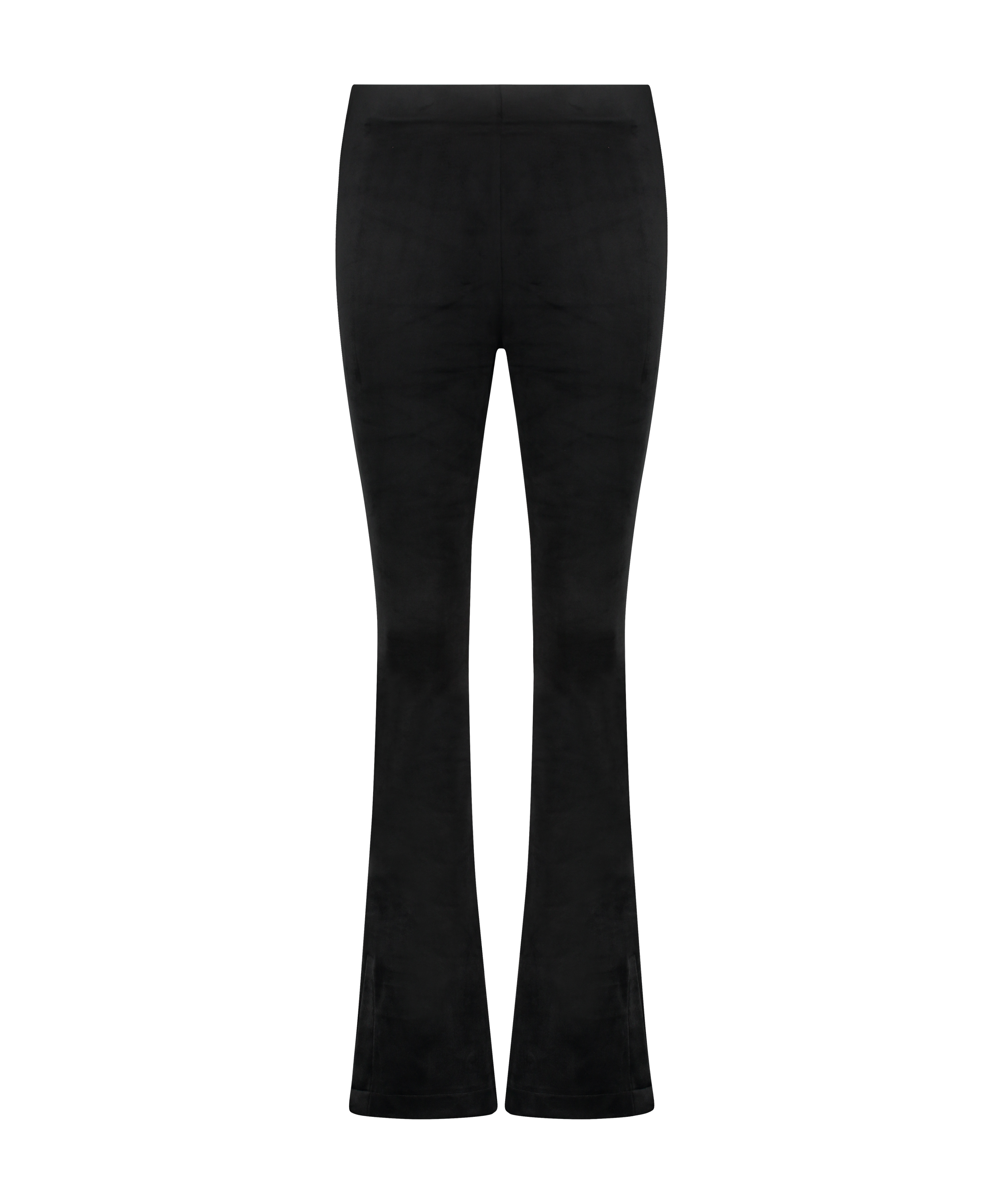 Flared Velours Legging, Zwart, main
