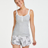 Singlet top cami rib lace, Grijs