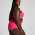 Bas de bikini Rio taille haute festonn&eacute;, Rose