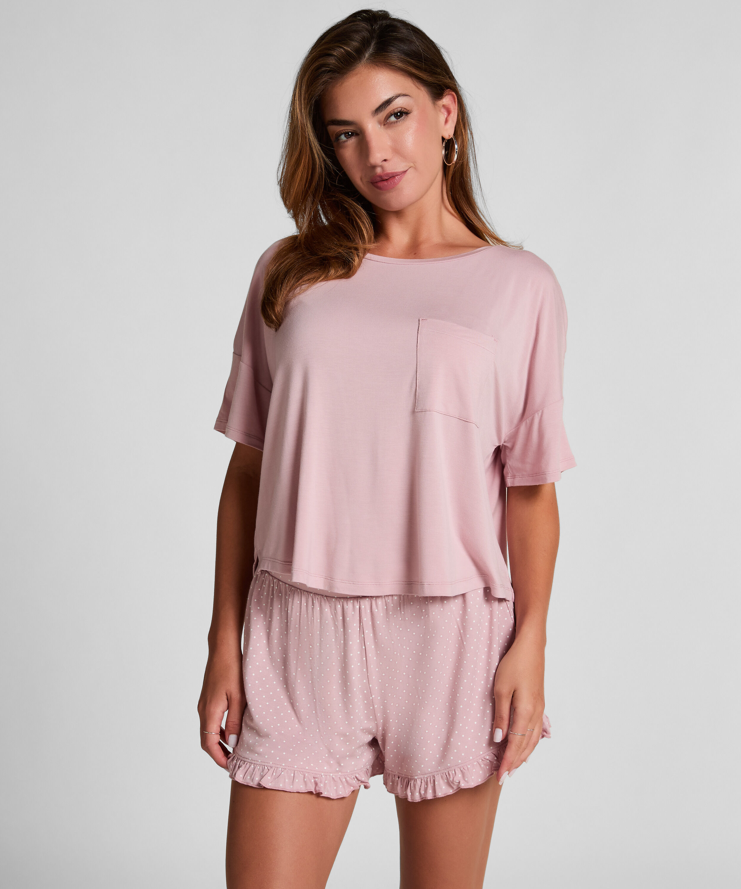 Jersey pyjamaset, Roze Jersey pyjamaset, Roze