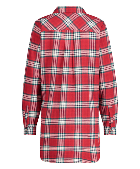 Chemise de nuit Boyfriend Check, Rouge