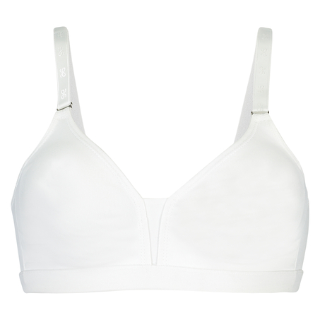 Soutien-gorge sans armature non-pr&eacute;form&eacute;, Blanc