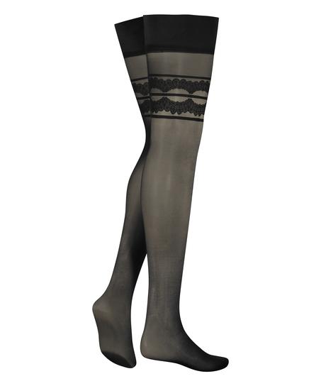 15 Denier Stockings Cleo, Zwart