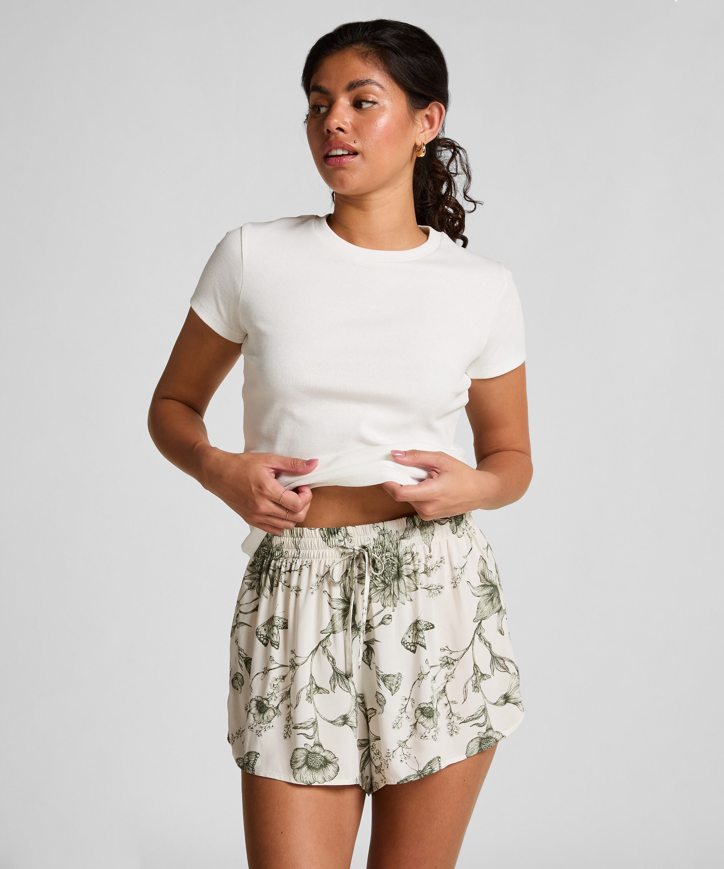 Pyjama Shorts, Wit Pyjama Shorts, Wit