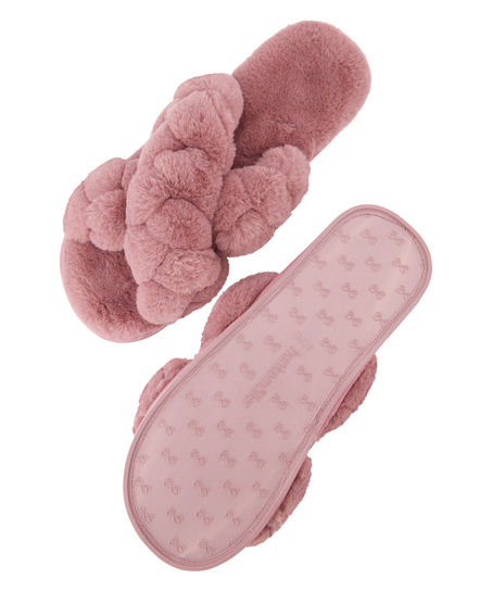 Slippers Fake Fur, Roze