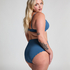 Scallop Bikinibroekje met Hoge Taille, Blauw