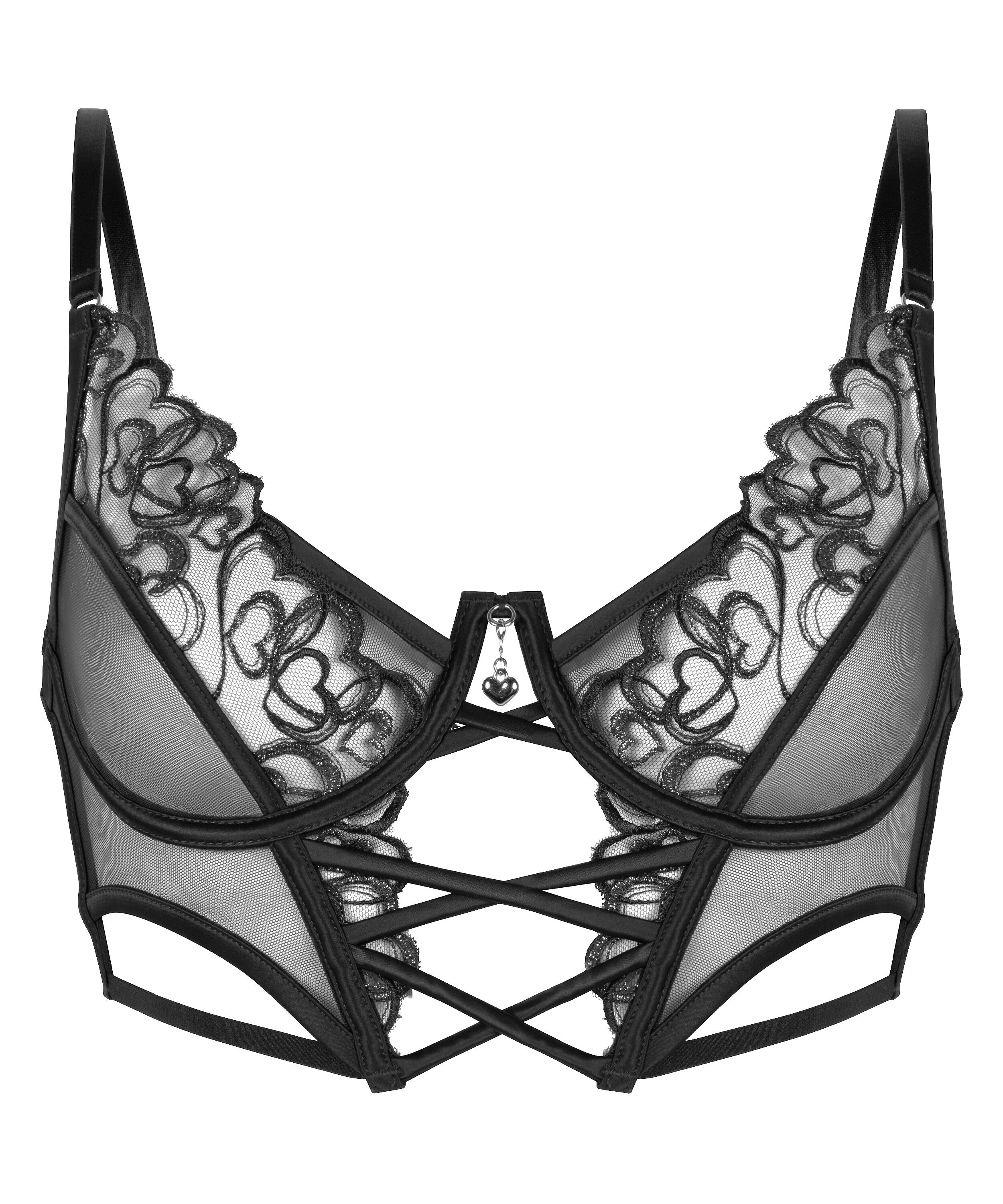 Soutien-gorge &agrave; armatures pr&eacute;form&eacute; longline Scarlett, Noir