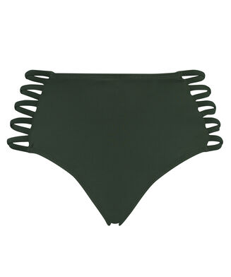 Slip de bikini taille haute Cheeky Sunset dream, Vert