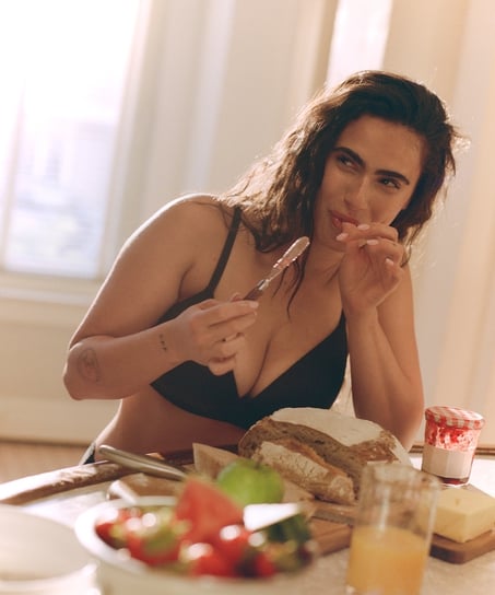 Soutien-gorge sans armatures préformé Mona, Noir