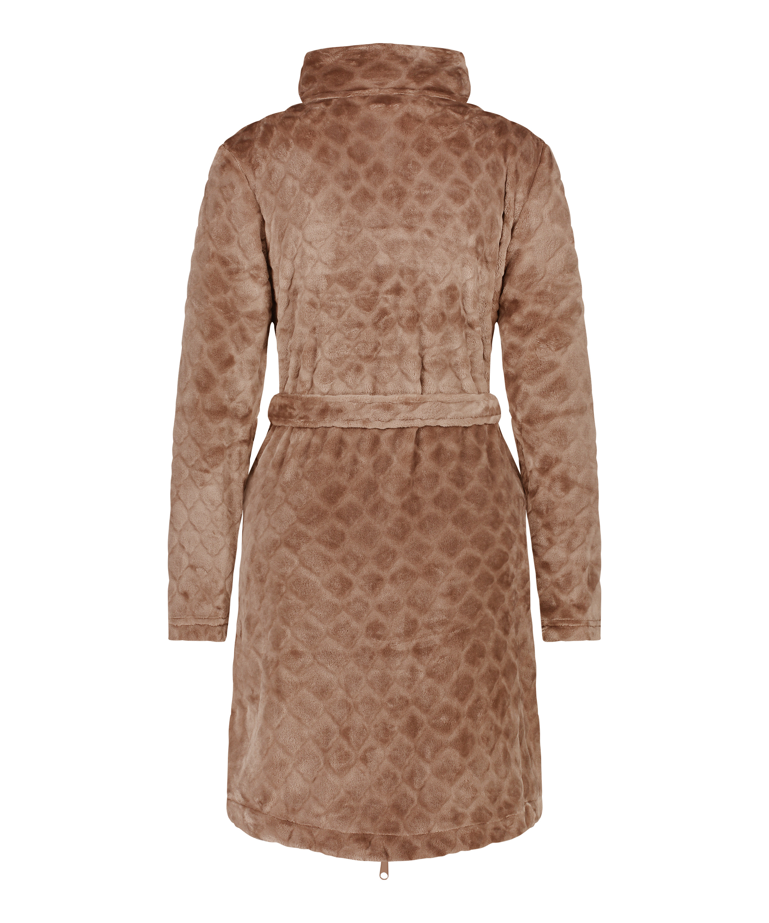 Badjas Zip fleece, Bruin, main