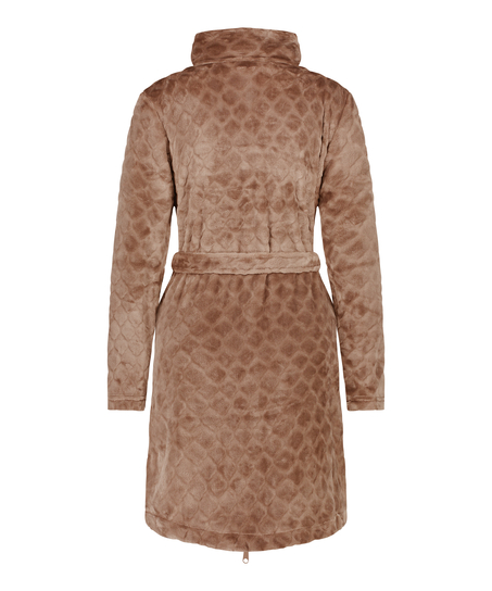 Badjas Zip fleece, Bruin