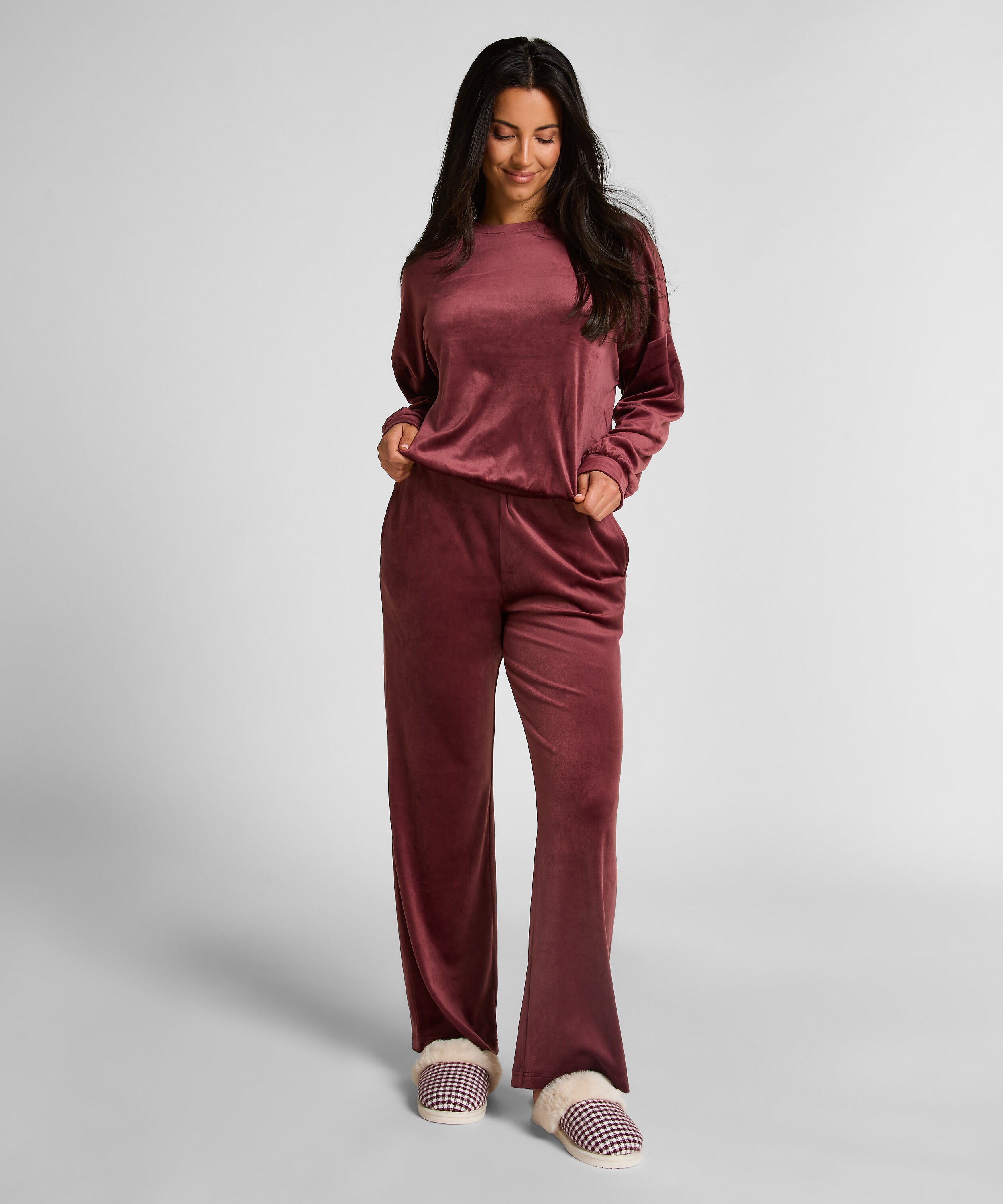 Pantalon de pyjama velours, Rouge