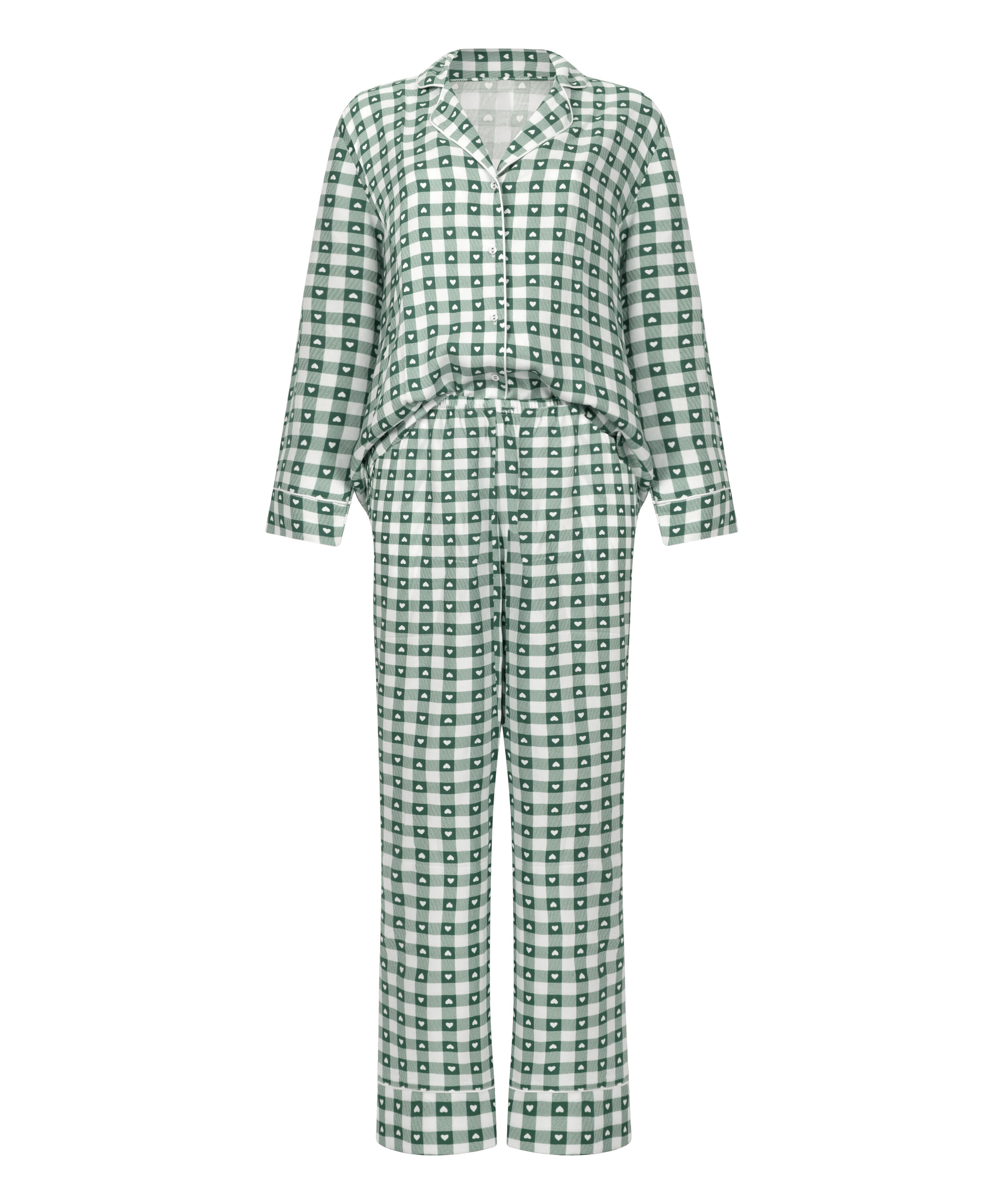 Pyjama en serg&eacute;, Vert