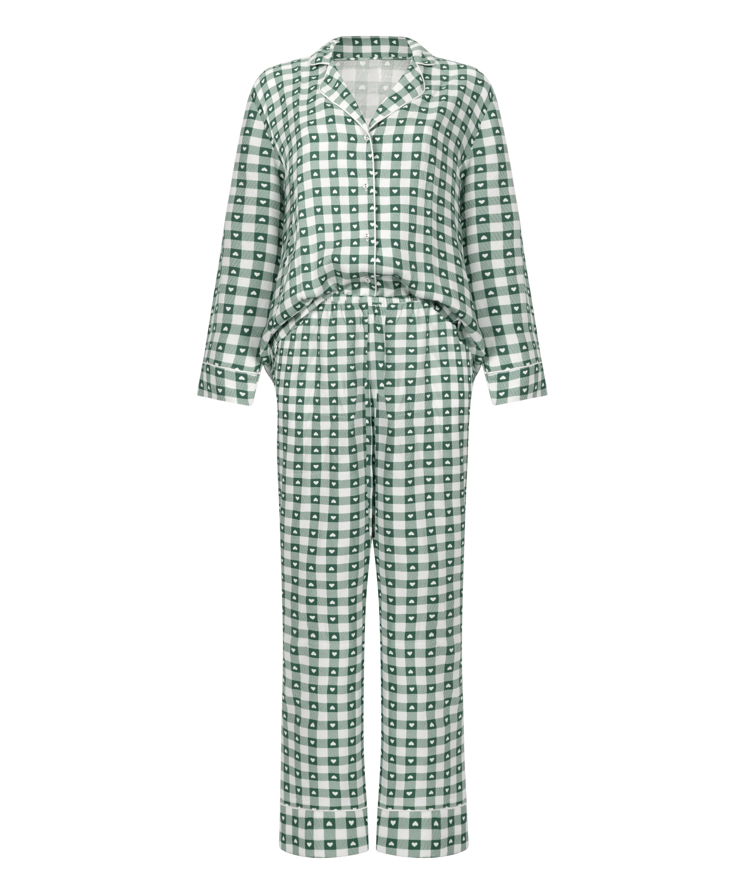 Pyjama en serg&eacute;, Vert, main