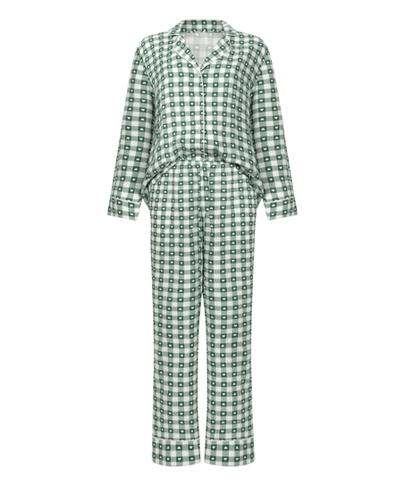 Pyjama en serg&eacute;, Vert