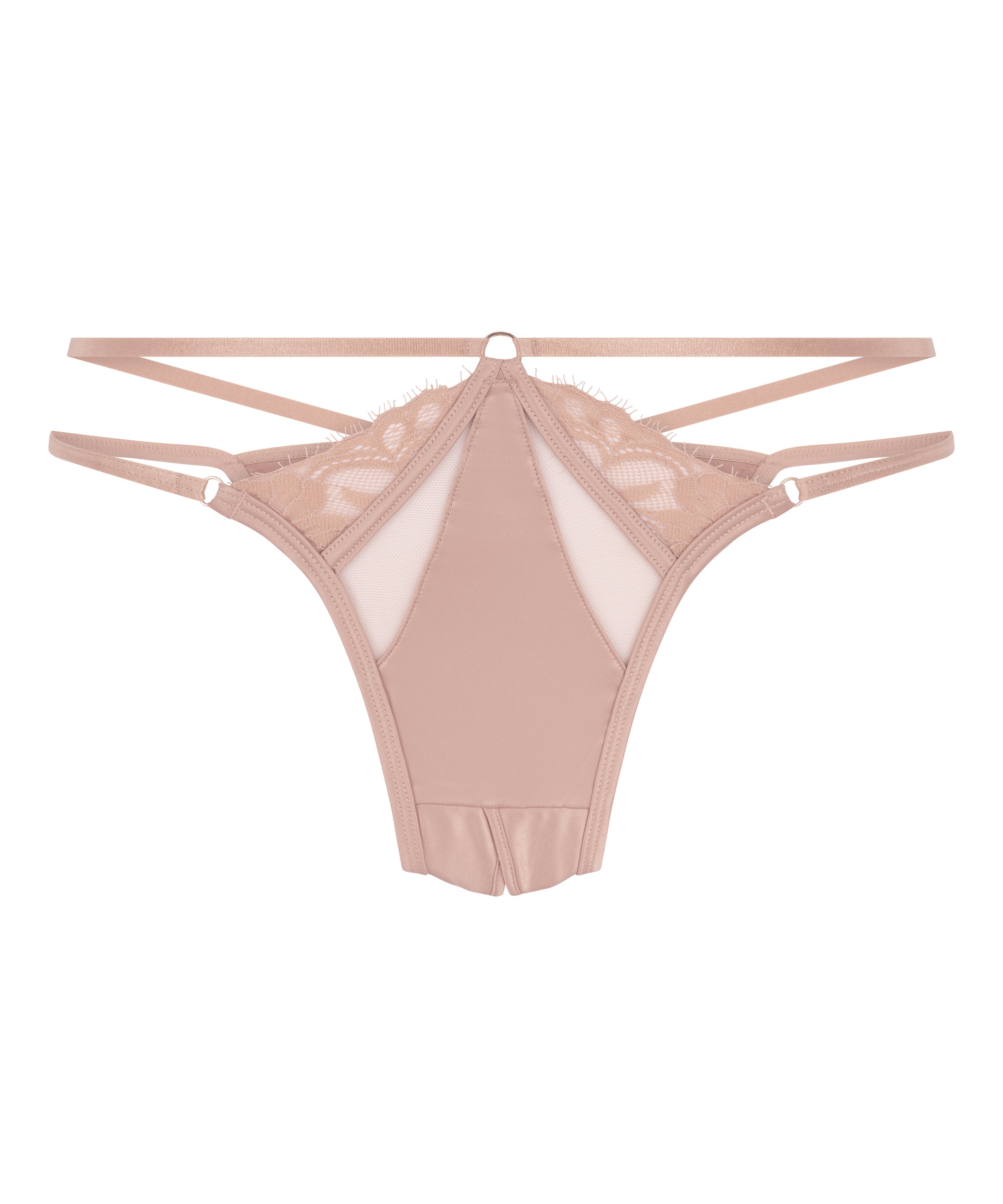 Slip br&eacute;silien ouvert Nisha, Beige, main