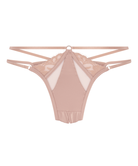 Slip br&eacute;silien ouvert Nisha, Beige