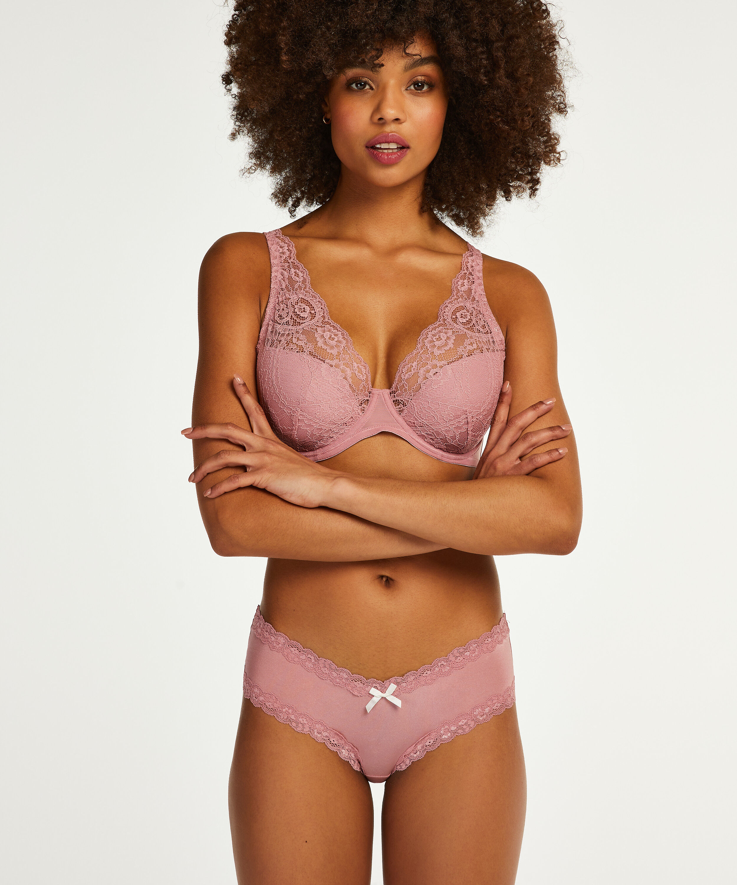 Slip br&eacute;silien V-shape micro, Pourpre