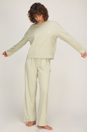 Hunkemöller Pyjamaset van katoenen jersey Groen, foto 4