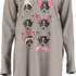 Nachthemd Ronde hals longsleeve, Grijs