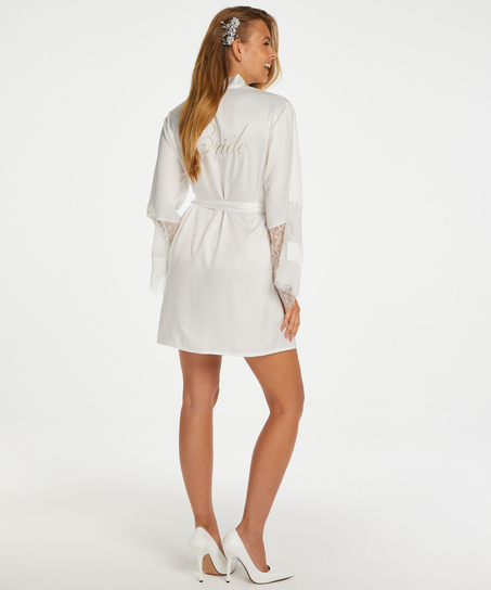 Kimono satijn Bridal, Wit