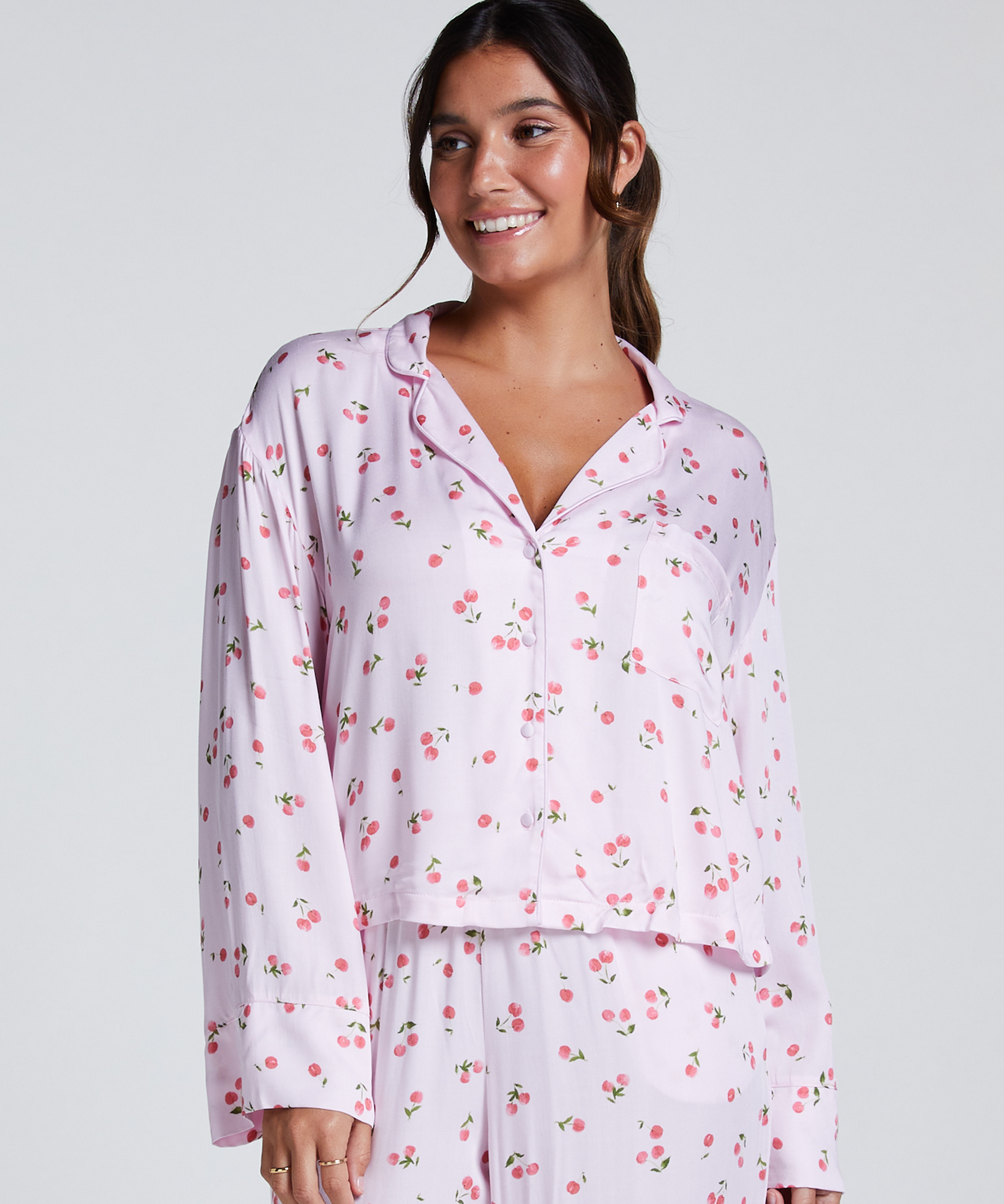 Jacket lange mouwen Satijn, Roze, main