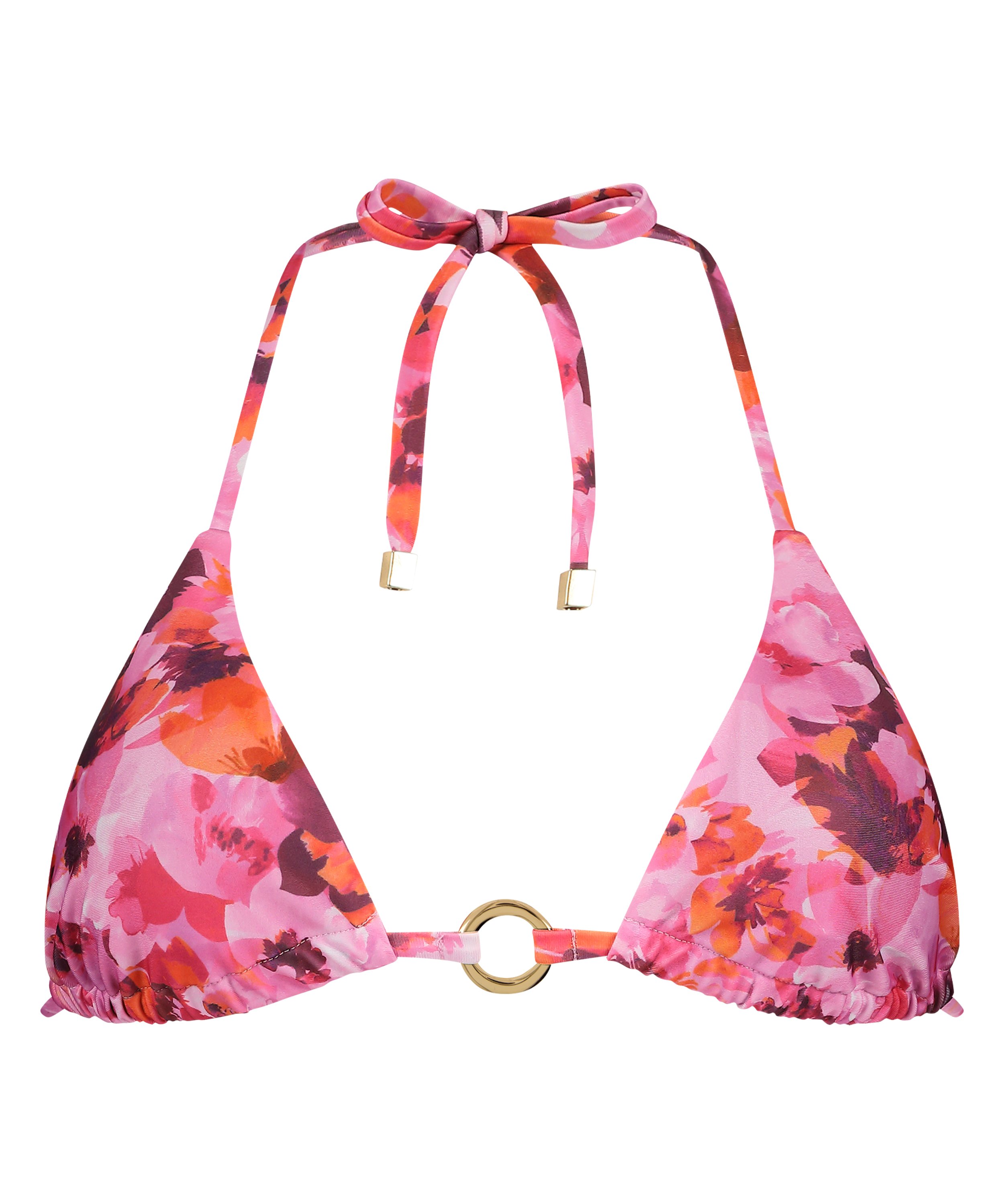 Triangel bikinitop Floral, Roze, main
