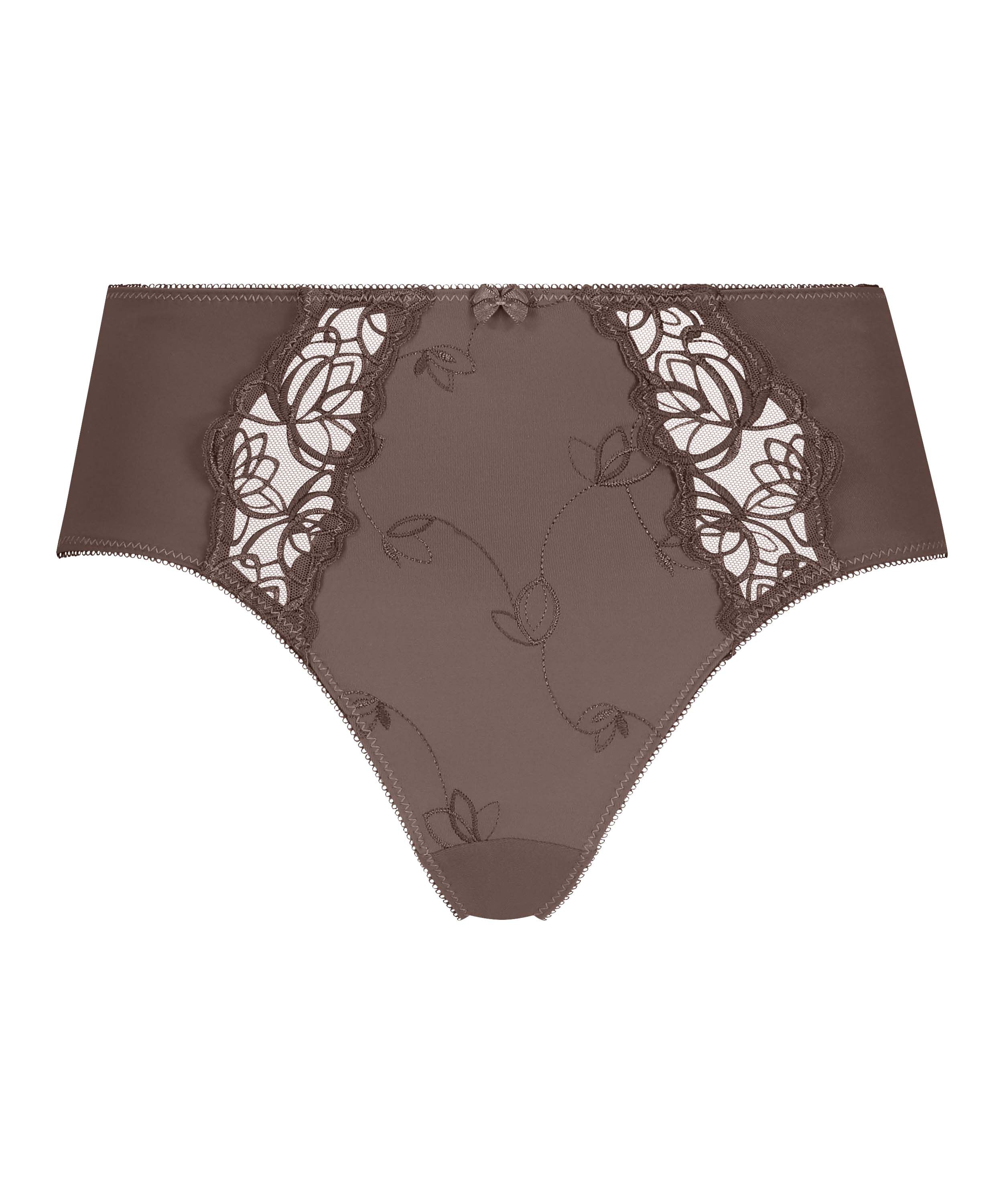 Slip taille haute Diva, Brun