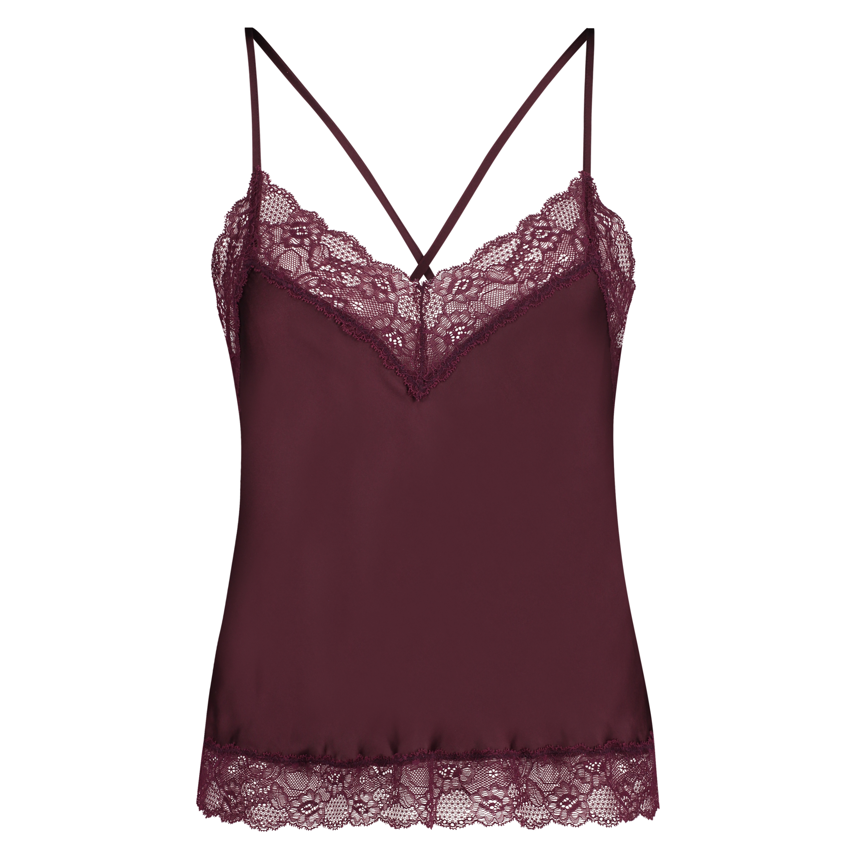 Cami top Satin Lace, Rood, main