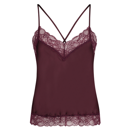 Cami top Satin Lace, Rood