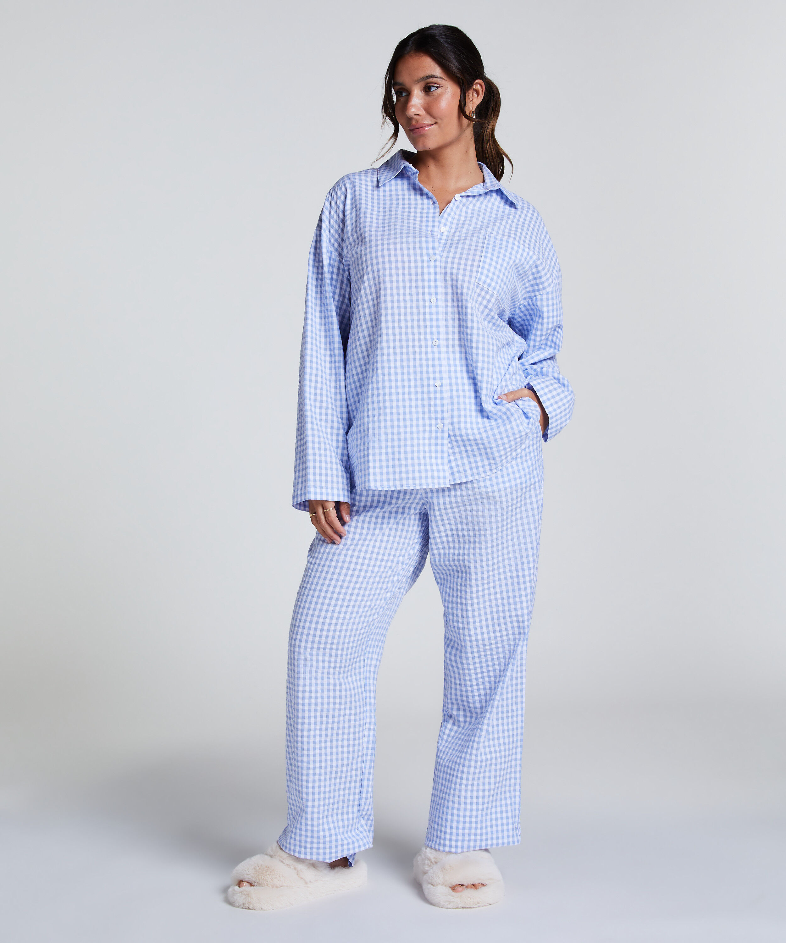 Pyjamatop Katoen, Blauw