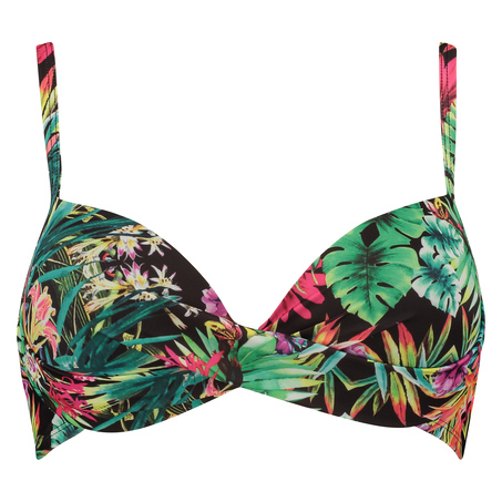 Voorgevormde bikinitop Jungle Fever twist, Zwart